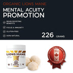 Pacific Rim Mushrooms Lions Mane Supplement Powder Ultra Strength 10:1 Organic Lions Mane Mushroom Supporting Memory, Cognition, Brain Health, 8 Ounces / 226 Servings