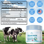VNNIQ Bovine Colostrum Powder – 3X Absorption, 3,000 mg IgG, Organic Grass-Fed, Ultra-Low Temp Freeze-Dried, 50 Servings