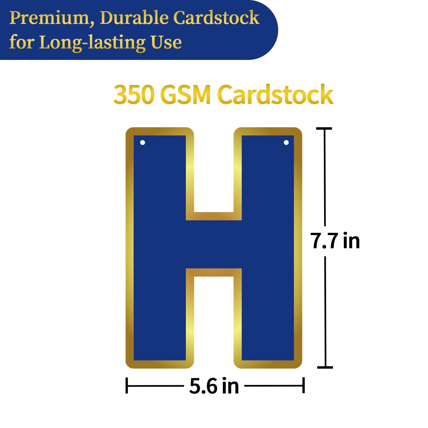 LITAUS Happy Birthday Banner 9ft Navy Blue – Pre-Strung, Gold Foil Edges, Ready to Hang