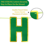 LITAUS Happy Birthday Banner 9ft Green – Pre-Strung Backdrop Sign for Parties