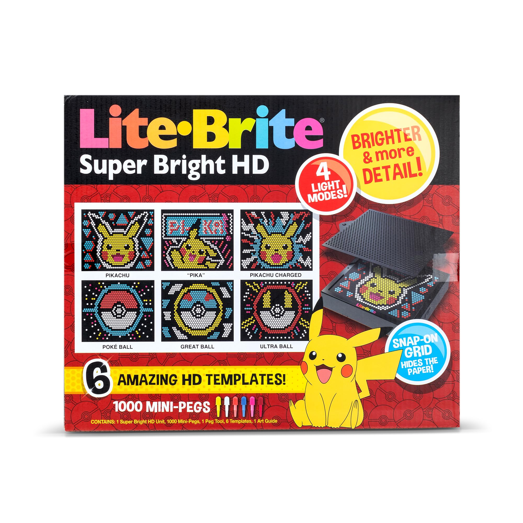 Lite Brite Super Bright HD Pokemon Edition – Creative Light-Up Screen for Kids