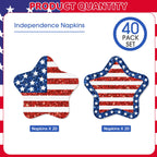 Litmitfu 40-Pack American Flag Napkins – 4th of July Party Essentials (13x13 Expanded)