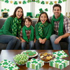 Litmitfu 40-Pack St. Patrick's Day Shamrock Napkins – 3-Ply Green 13x13 Disposable Napkins