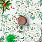 Litmitfu 40-Piece Merry Christmas Napkins – 13-Inch 3-Ply Disposable Holly Leaves & Red Berries