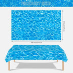 Litmitfu 3-Piece Ocean Tablecloth Set – Blue Waves, 54 x 108 in, Disposable Plastic
