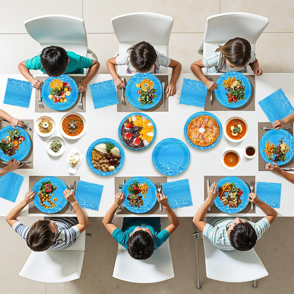Litmitfu Ocean Plates & Napkins Set – 40 Pack for Beach Party, Disposable Dinnerware (Serves 20)