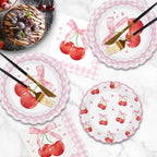 Litmitfu Cherry Birthday Decorations – 40 Pcs Plates & Napkins Set (Serves 20)