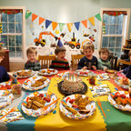 Litmitfu Construction Birthday Party Supplies – 100 Pcs Plates, Napkins & Forks Set (Serves 25)
