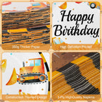 Litmitfu Construction Birthday Party Supplies – 100 Pcs Plates, Napkins & Forks Set (Serves 25)