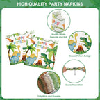 Litmitfu 170 Pcs Dinosaur Birthday Decorations Kit for 24 Guests – Jungle Dino Party Supplies