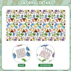 Litmitfu Dinosaur Coloring Tablecloth – Giant 54x108 Inch Kids Party Table Cover & Coloring Poster