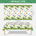 Litmitfu 2 Pcs Dinosaur Tablecloth – Green 108×54 in Disposable Dino Party Cover