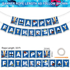 Litmitfu Happy Father's Day Banner – Blue & White Bunting for Indoor & Outdoor Decor