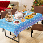 Litmitfu 2 Pcs Winter Snowflake Tablecloths – Purple & Blue, Disposable 54x108 in