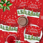Litmitfu 40 Pcs Merry Christmas Napkins — 13-Inch 3-Ply Red Xmas Tableware for Holiday Celebrations