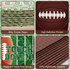 Litmitfu 96 Pcs Football Plates & Napkins Set – Game Day Disposable Tableware, Serves 24