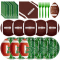 Litmitfu 96 Pcs Football Plates & Napkins Set – Game Day Disposable Tableware, Serves 24