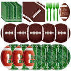 Litmitfu 96 Pcs Football Plates & Napkins Set – Game Day Disposable Tableware, Serves 24