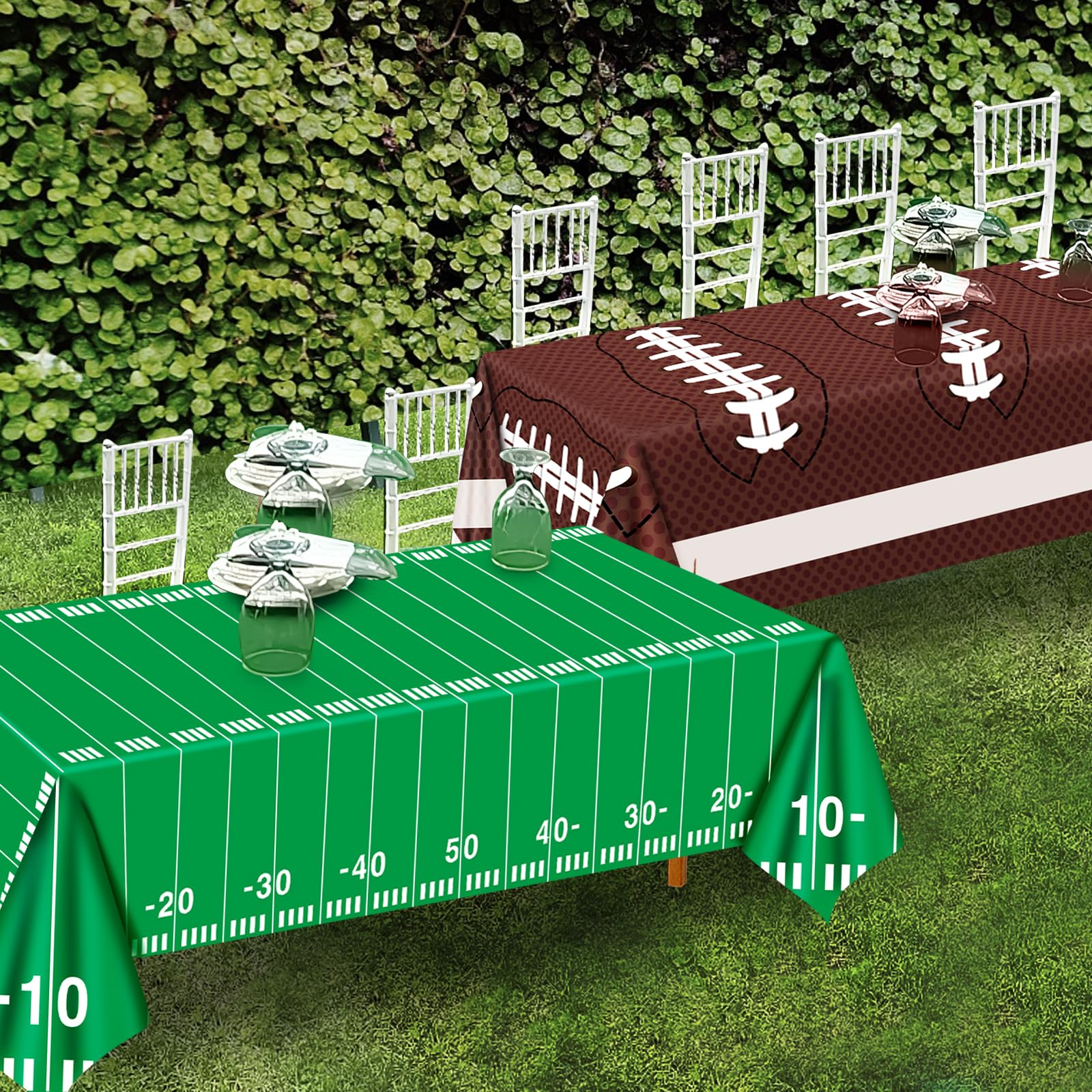 Litmitfu 2 Pack Football Tablecloths – 54x108 in Waterproof Table Cover