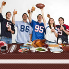 Litmitfu Football Tablecloths - 2 Pack Touchdown Table Covers (108x54 in) | Gameday Party Decor