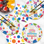 Litmitfu 40 Pack Happy Birthday Plates & Napkins – Polka Dots Party Dinnerware for 20