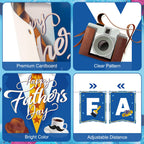 Litmitfu Happy Father's Day Banner – Blue & White Bunting for Indoor & Outdoor Decor