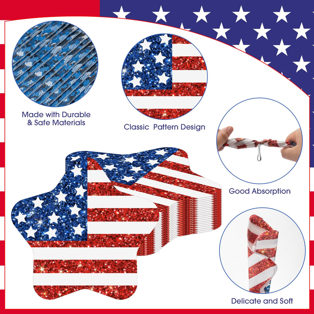 Litmitfu 40-Pack American Flag Napkins – 4th of July Party Essentials (13x13 Expanded)