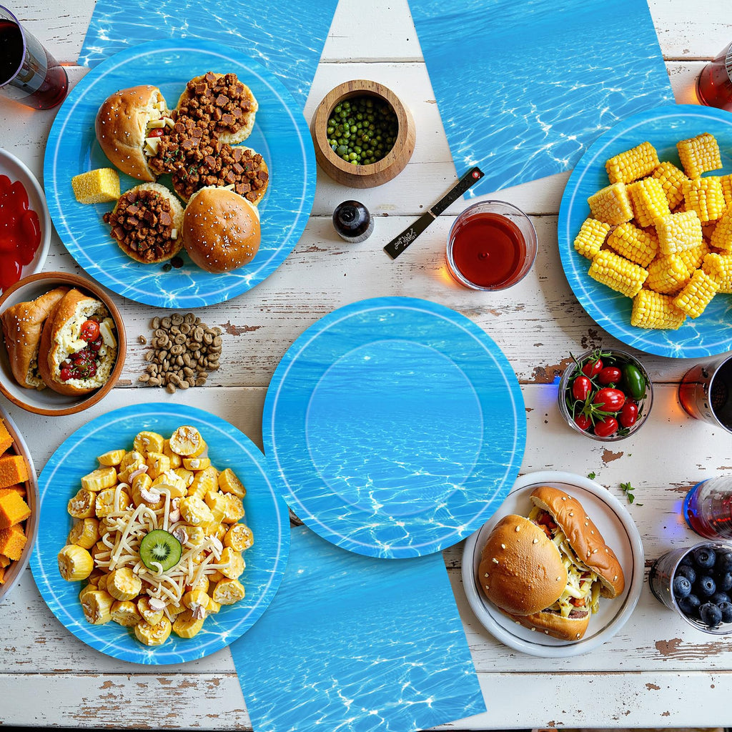 Litmitfu Ocean Plates & Napkins Set – 40 Pack for Beach Party, Disposable Dinnerware (Serves 20)