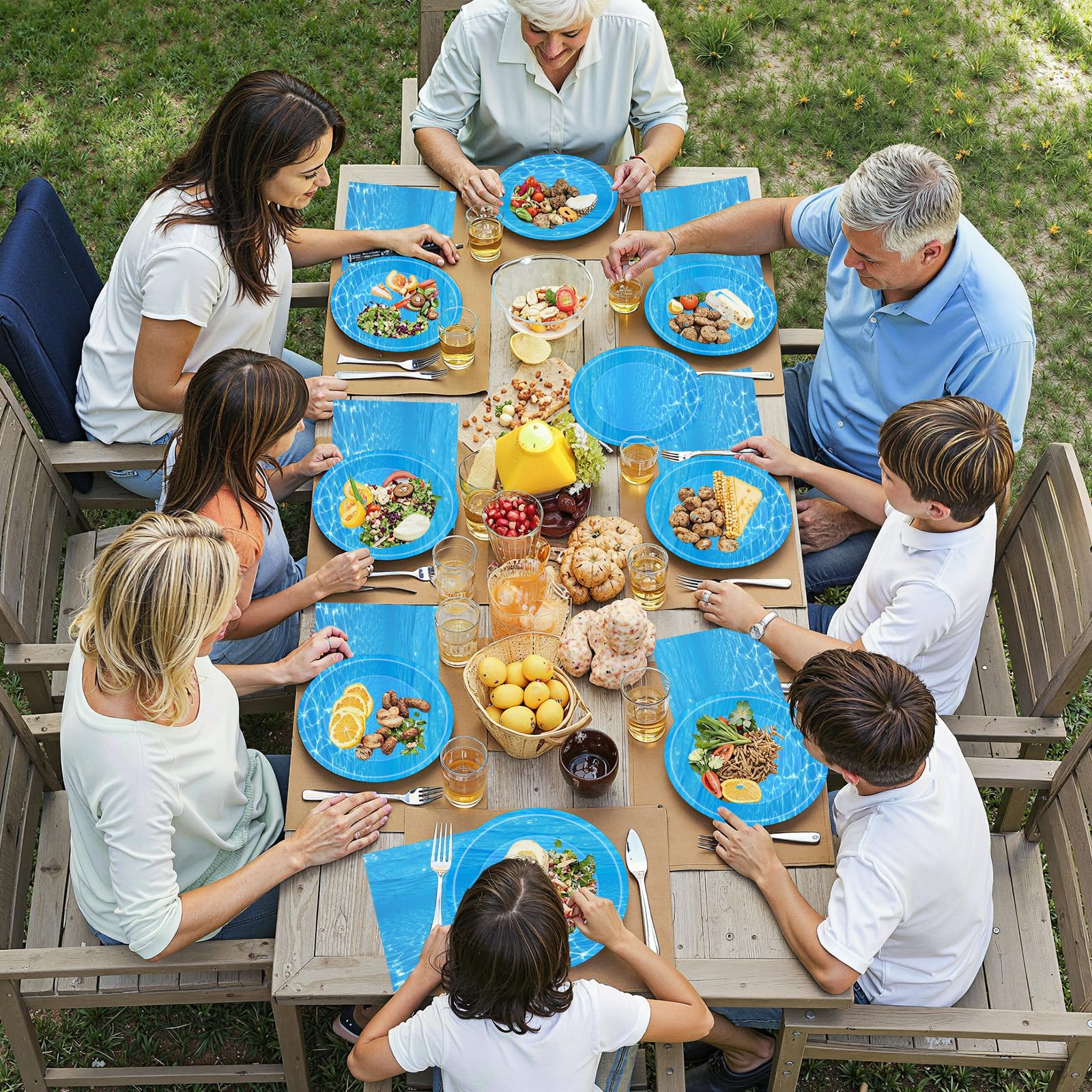 Litmitfu Ocean Plates & Napkins Set – 40 Pack for Beach Party, Disposable Dinnerware (Serves 20)