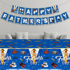 Litmitfu Happy Father's Day Banner – Blue & White Bunting for Indoor & Outdoor Decor