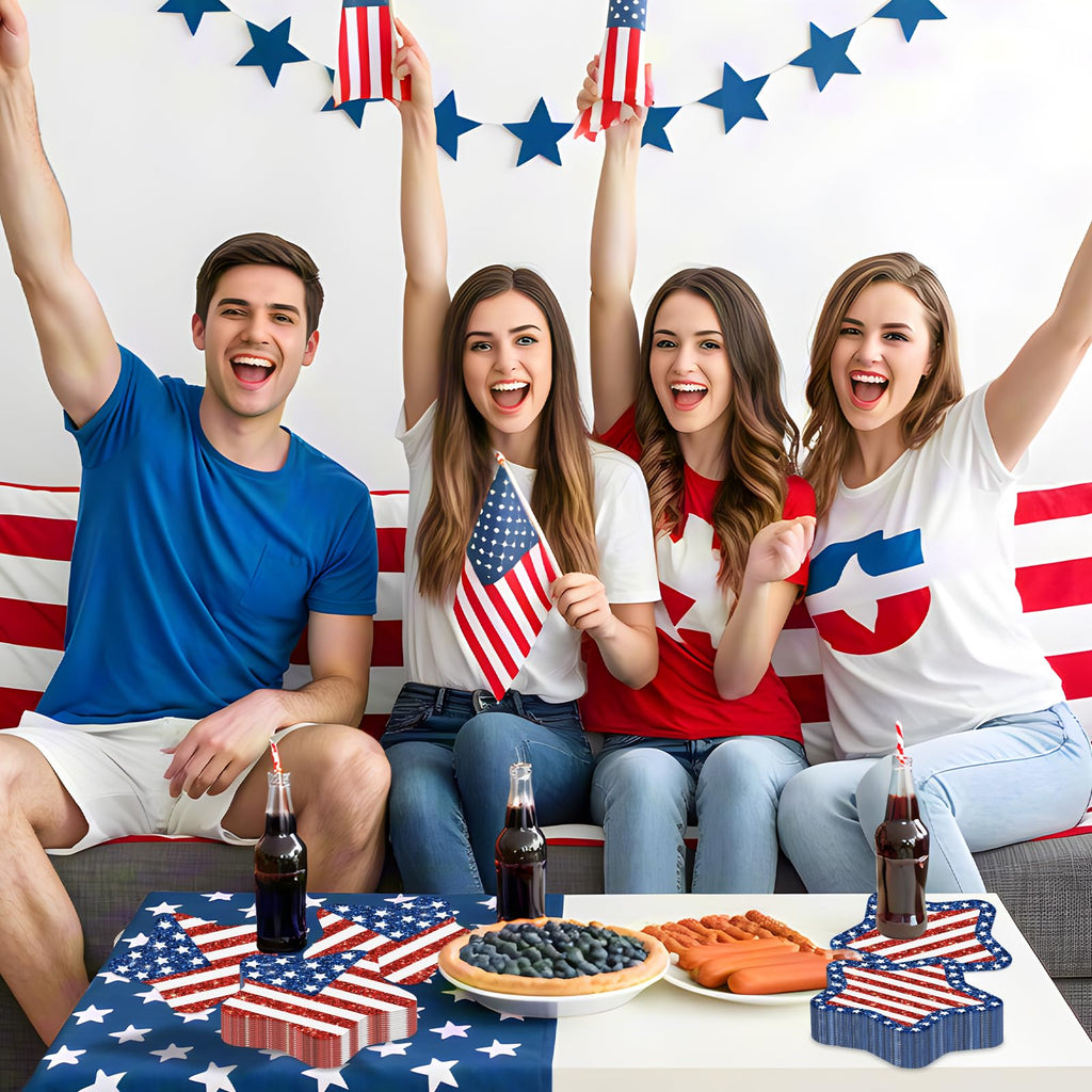 Litmitfu 40-Pack American Flag Napkins – 4th of July Party Essentials (13x13 Expanded)