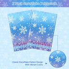 Litmitfu 2 Pcs Winter Snowflake Tablecloths – Purple & Blue, Disposable 54x108 in