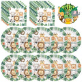 Litmitfu 40 Pcs Jungle Animals Party Plates & Napkins Set – Safari Theme Tableware for Baby Showers & Zoo Parties (Serves 20)