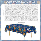 Litmitfu Large Outer Space Coloring Tablecloth — 54x108 in Giant Solar System Poster