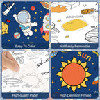 Litmitfu Large Outer Space Coloring Tablecloth — 54x108 in Giant Solar System Poster