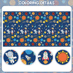 Litmitfu Large Outer Space Coloring Tablecloth — 54x108 in Giant Solar System Poster