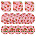 Litmitfu 40 Pcs Strawberry Plates & Napkins Set | Summer Berry Party Tableware for 20