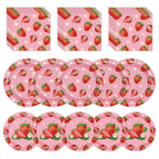 Litmitfu 40 Pcs Strawberry Plates & Napkins Set | Summer Berry Party Tableware for 20