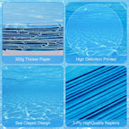 Litmitfu Ocean Plates & Napkins Set – 40 Pack for Beach Party, Disposable Dinnerware (Serves 20)