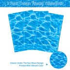 Litmitfu 3-Piece Ocean Tablecloth Set – Blue Waves, 54 x 108 in, Disposable Plastic