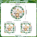 Litmitfu 40 Pcs Jungle Animals Party Plates & Napkins Set – Safari Theme Tableware for Baby Showers & Zoo Parties (Serves 20)