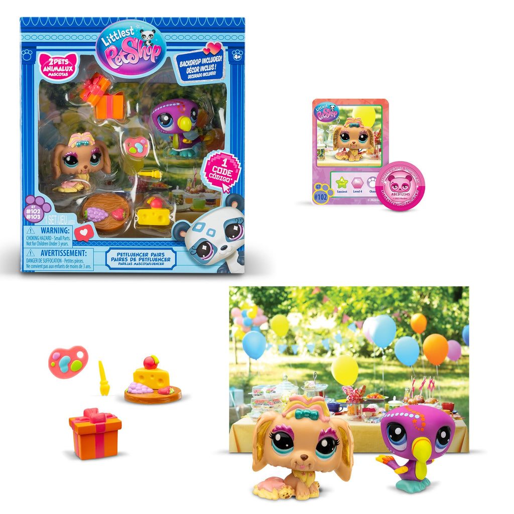 Littlest Pet Shop Series 2 Petfluencer Garden Party – 2 Mini Pets & Accessories