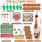LiYiQ 158 Pcs Football Party Favors – Cups, Straws, Whistles & Accessories