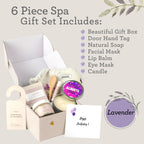 Lizush Luxury Lavender Spa Kit – 6-Piece Self-Care Gift Set for Women | Handmade in USA