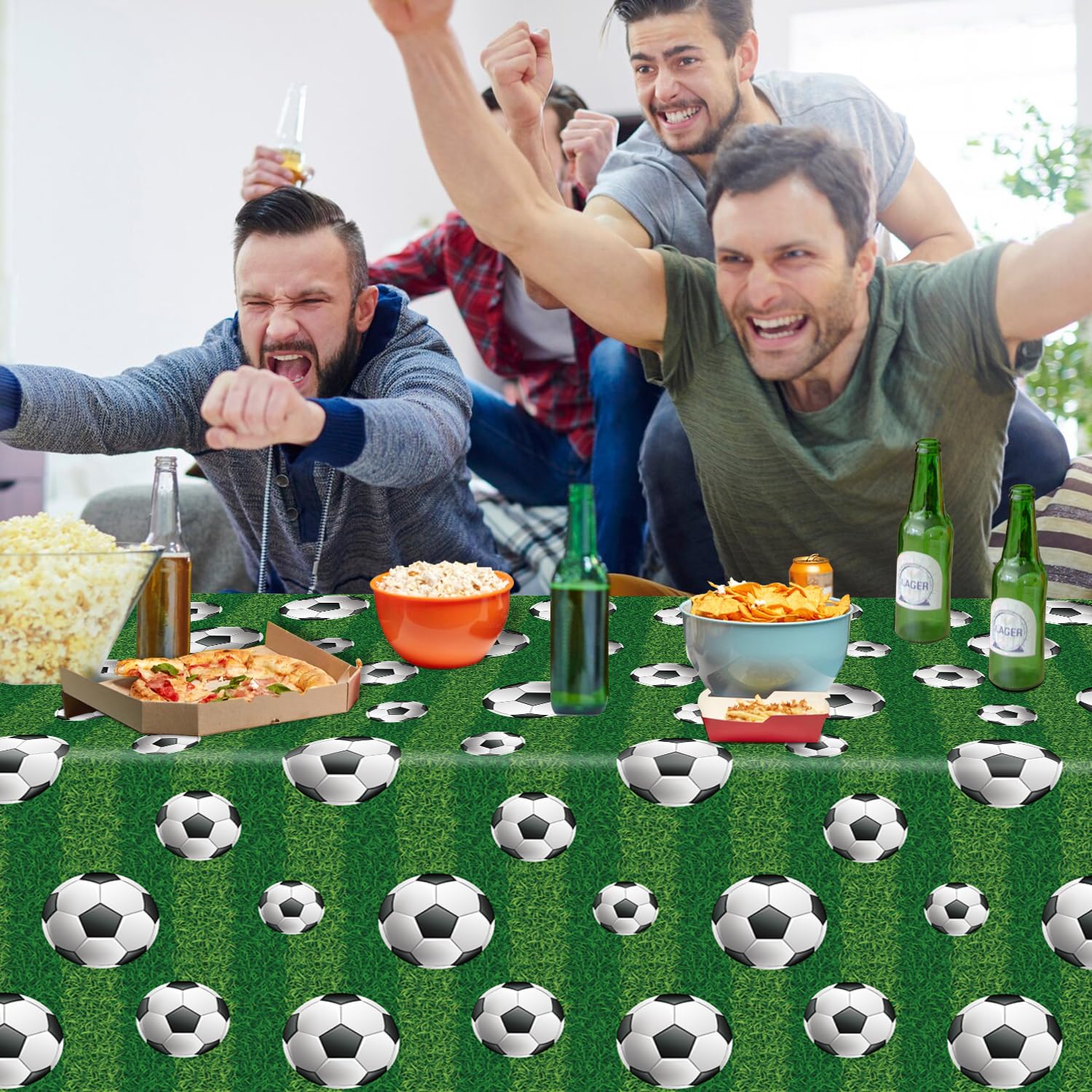 LKTMIUT 4 Pack Soccer Party Tablecloths – 86x51 in | Plastic Sports Table Covers