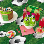 LKTMIUT 4 Pack Soccer Party Tablecloths – 86x51 in | Plastic Sports Table Covers
