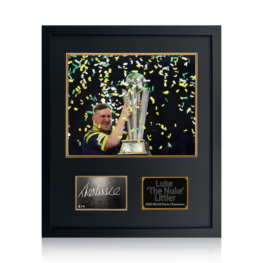 Luke Littler 2026 World Champion Signed Cut 5/9 Compact Frame