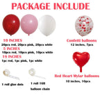 LLHFLY Valentines Balloons Arch Kit | 110 PCS Red Pink White Party Decor