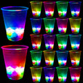 LLKMDSS 40 Pcs Glowing Party Cups – 16oz LED Light Up, 40-Pack with Waterproof Stickers