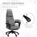 Vinsetto Linen-Look Office Chair, with 160\'c2\'b0 Reclining Back and Footrest - Grey
